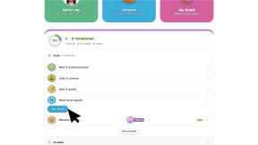 Student dashboard in Xello. The cursor is clicking Get started on a task
